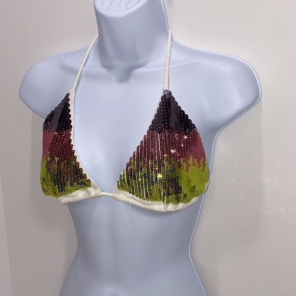 Victoria's Secret Sequins Bikini Top Size Large - Picture 9 of 9